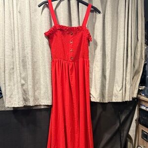SHEIN Red Button-Front Dress S